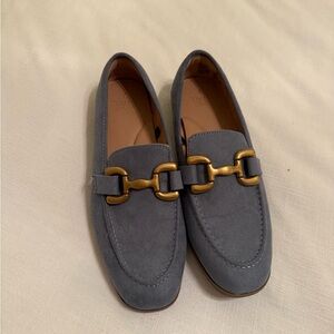 Time and Tru Blue Gray Suede Horsebit Loafers